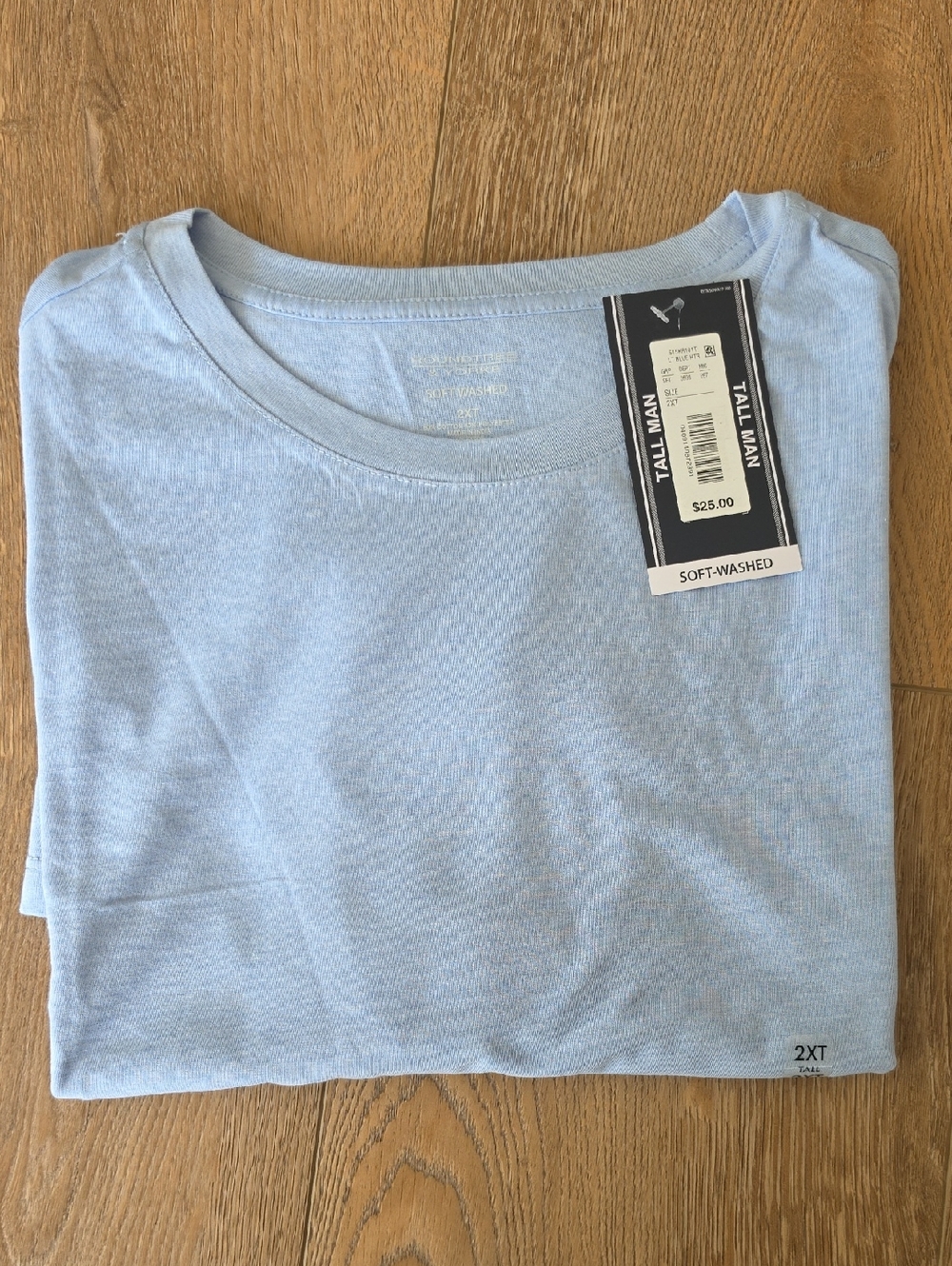 Men's Lt Blue Big&Tall 2XT Roundtree&Yorke Soft Washed Short Sleeve Crew T-Shirt